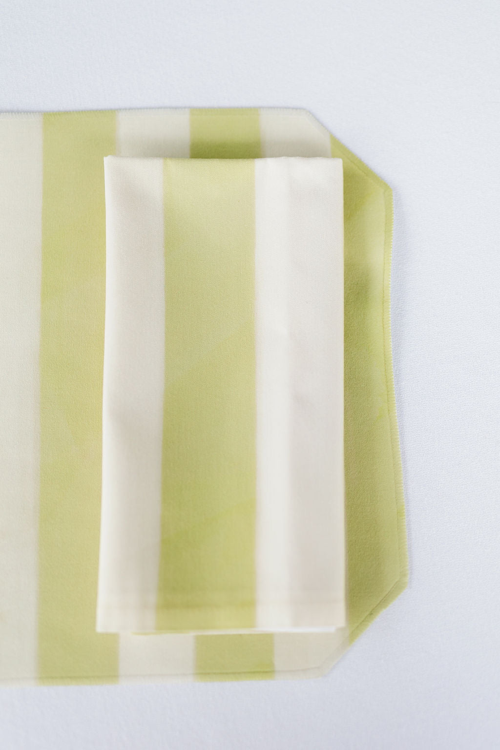 Esplanade Stripe in Avocado Green Dinner Napkins | Set of 4