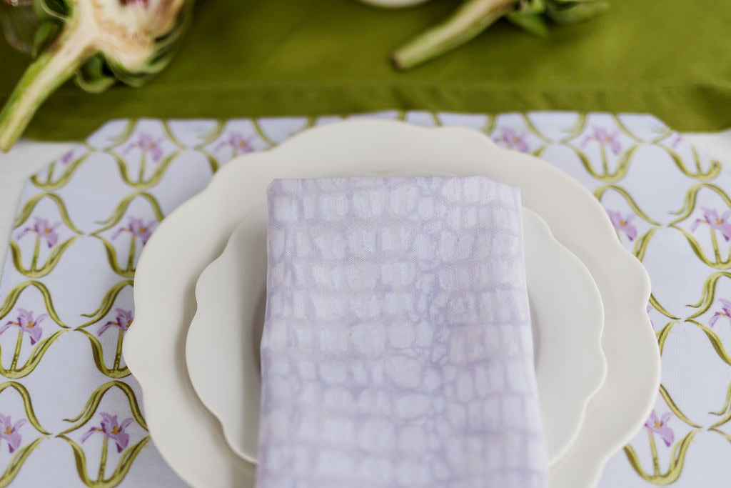 White Alligator Dinner Napkins | Set of 4