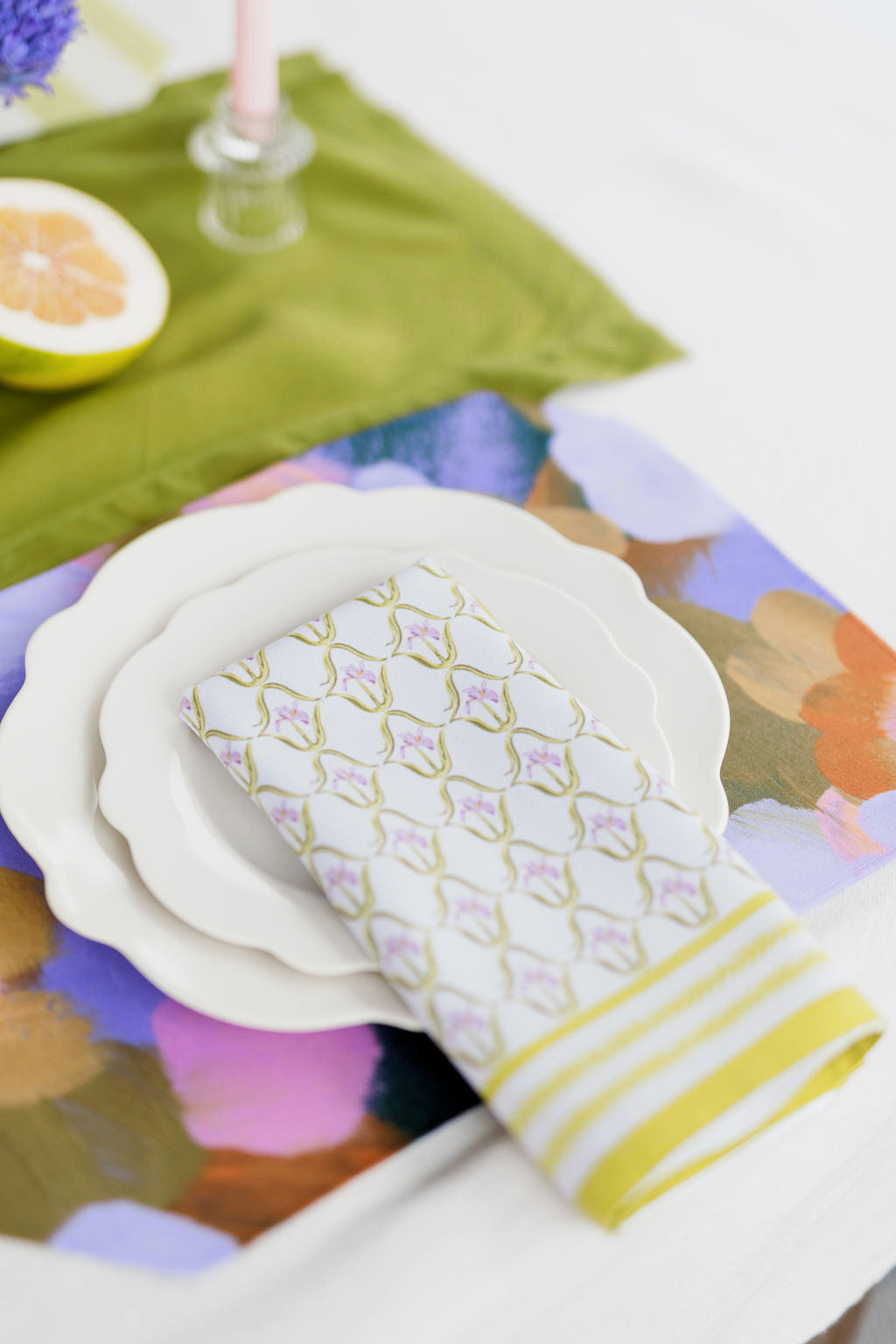 Iris in French Pink Dinner Napkins | Set of 4